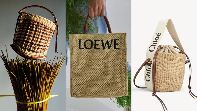 草编包白色咖啡色哪个好看,草编包高级感淑女风