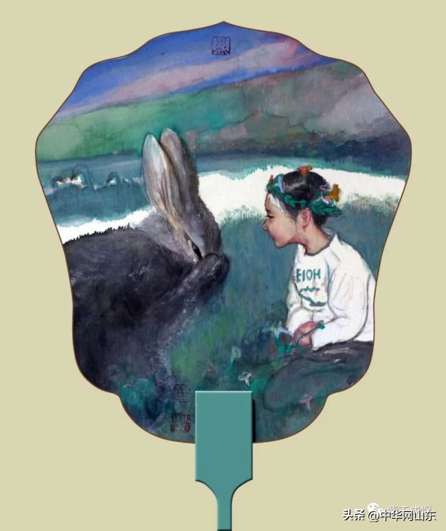 著名画家马新胜的“童画”礼物：我和兔子有个约会