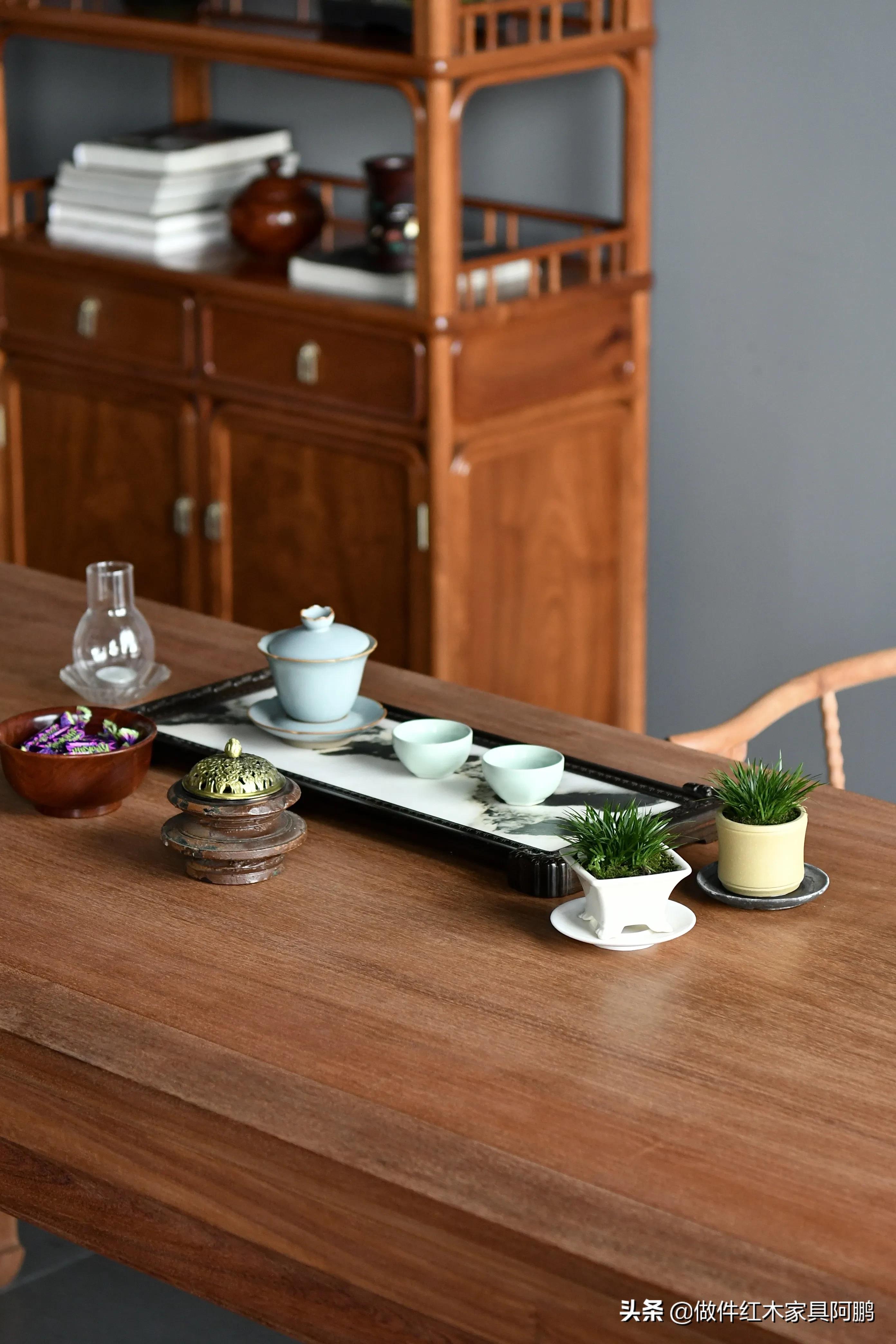 红木茶桌家具搭配效果图,红木家具客厅效果图红木茶桌