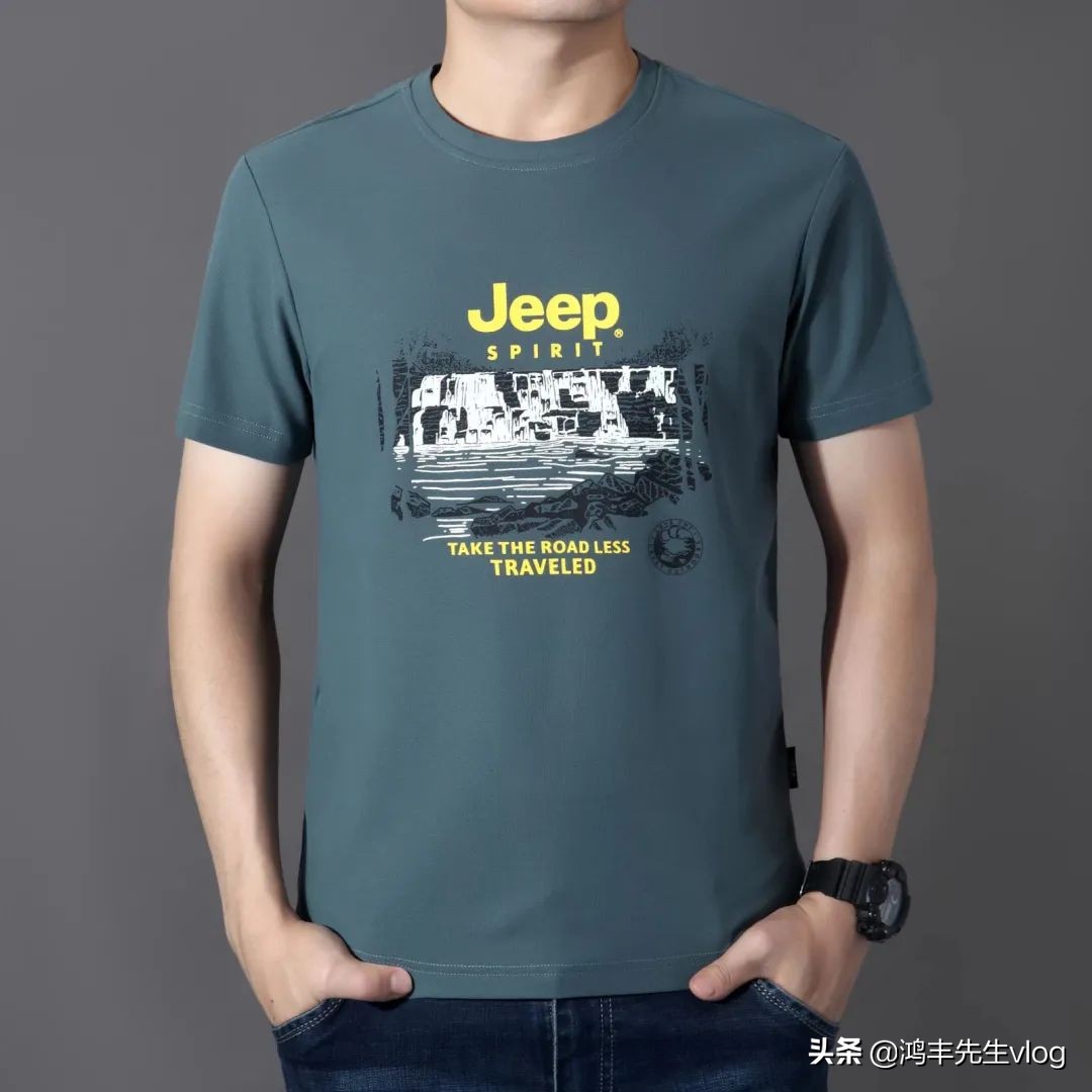 jeep短袖t恤专卖店男装翻领,jeep短袖t恤男纯棉官方正品