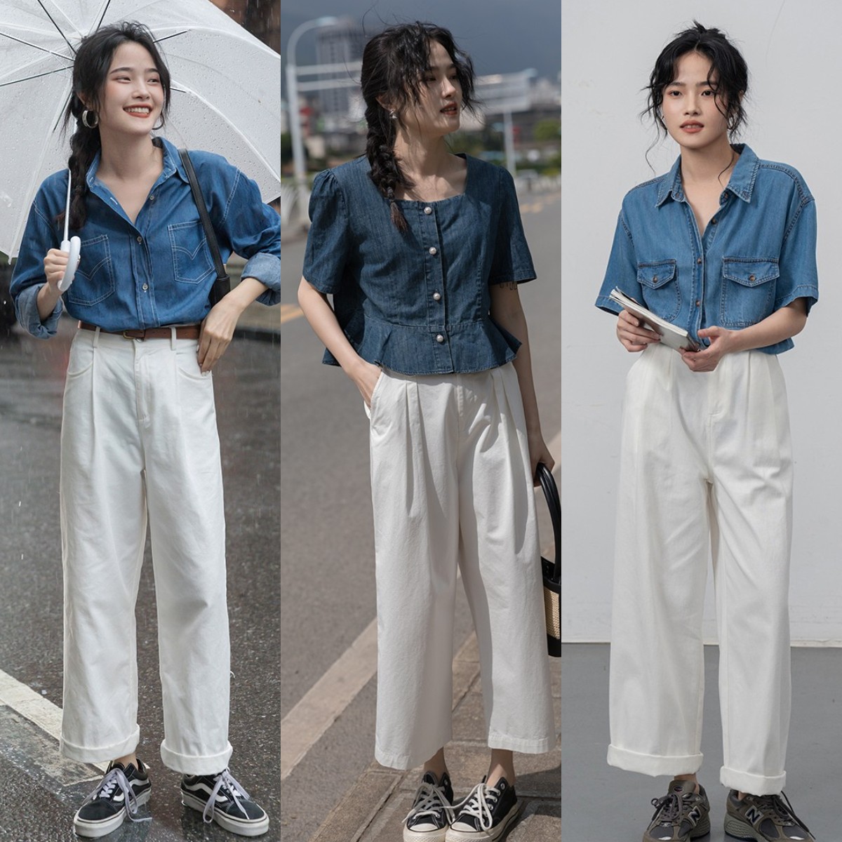 偏白色系裤子怎么搭配,夏白色裤子的穿搭方法