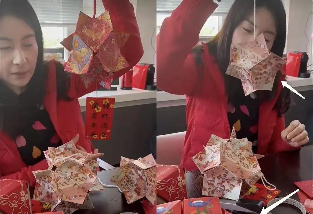 郭晶晶带女儿做灯笼，2人竟用3语对话，小女儿腰果眼神似霍家奶奶
