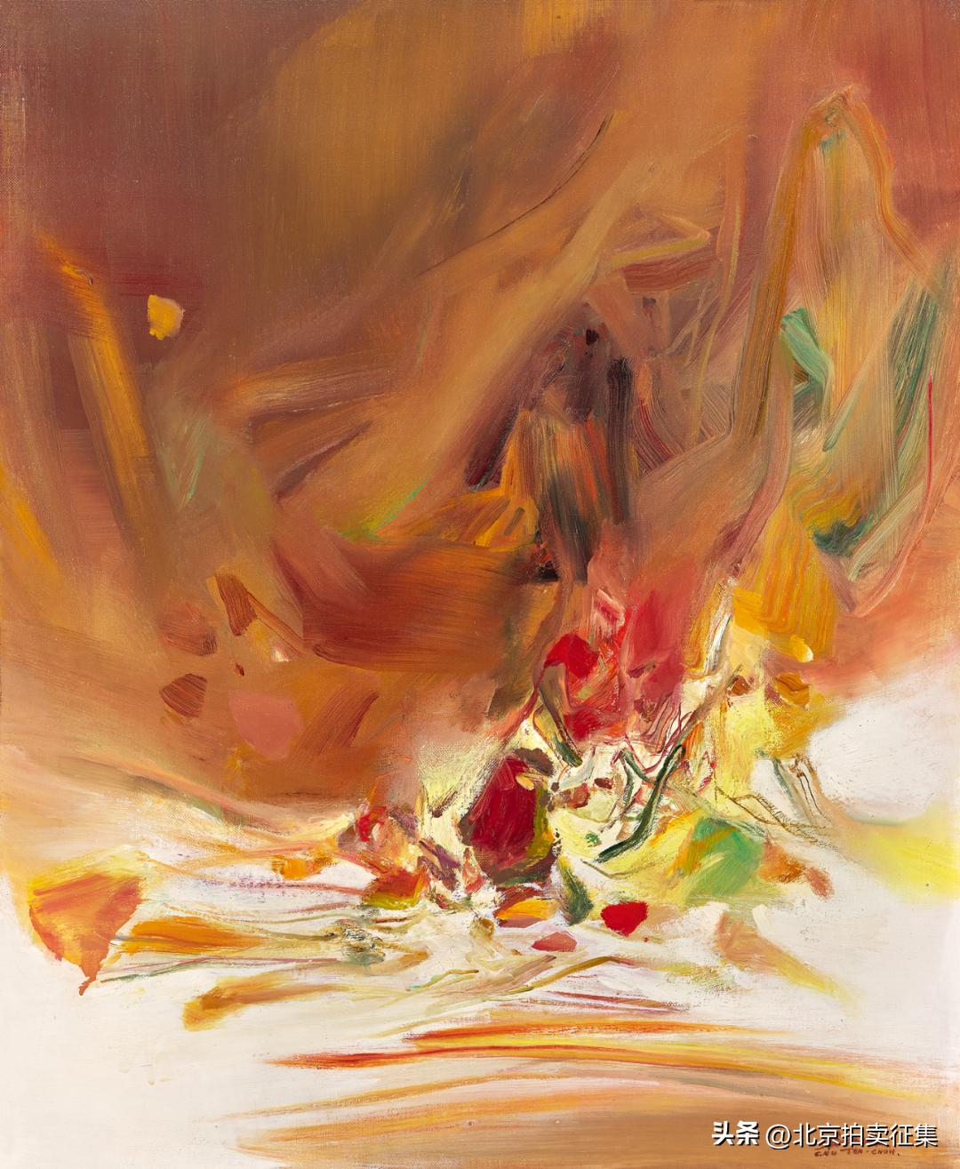 嘉德拍卖现场吴冠中作品,吴冠中黑白水墨画拍卖