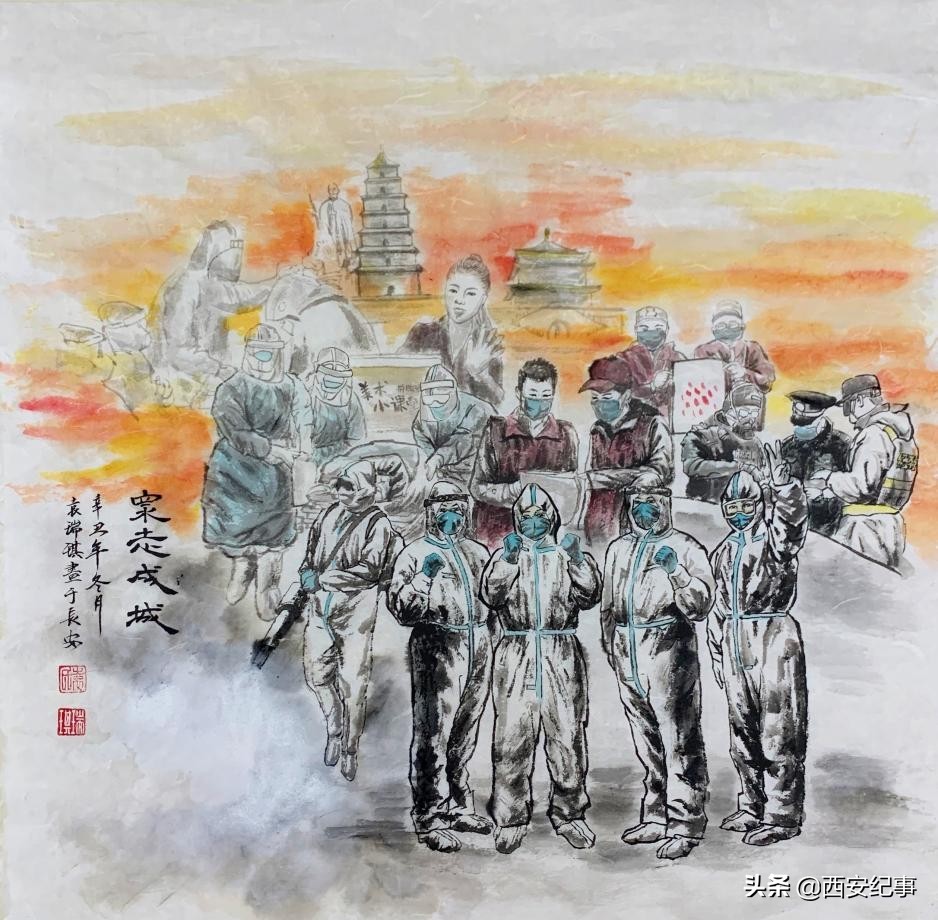 童心共绘抗击疫情的绘画作品,童心抗疫致敬先锋美术作品