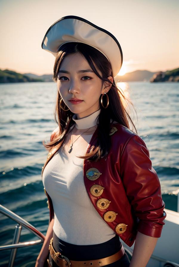 韩风女神COSPLAY海盗服AI真人绘画你能分辨真假吗