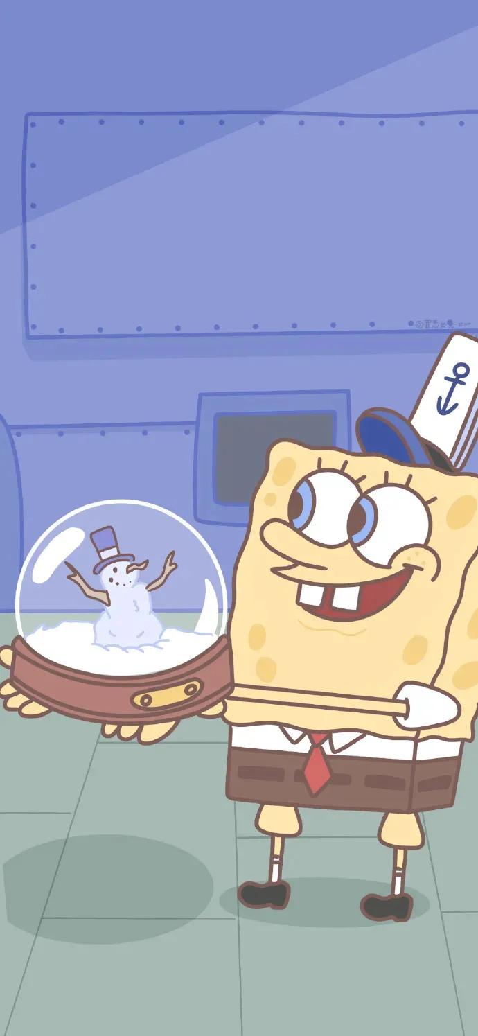 海绵宝宝高清可爱三连图壁纸带字,派大星海绵宝宝表情包动图可爱