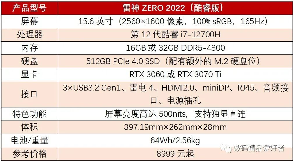 雷神2023款zero游戏本,雷神zero2022游戏本