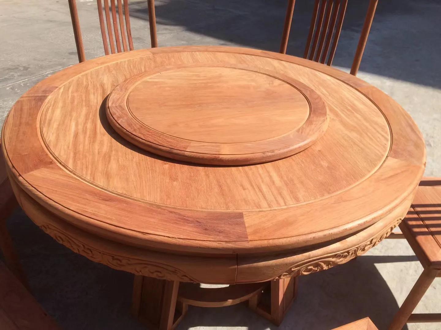 缅甸花梨圆餐桌白坯,缅甸花梨精品餐桌