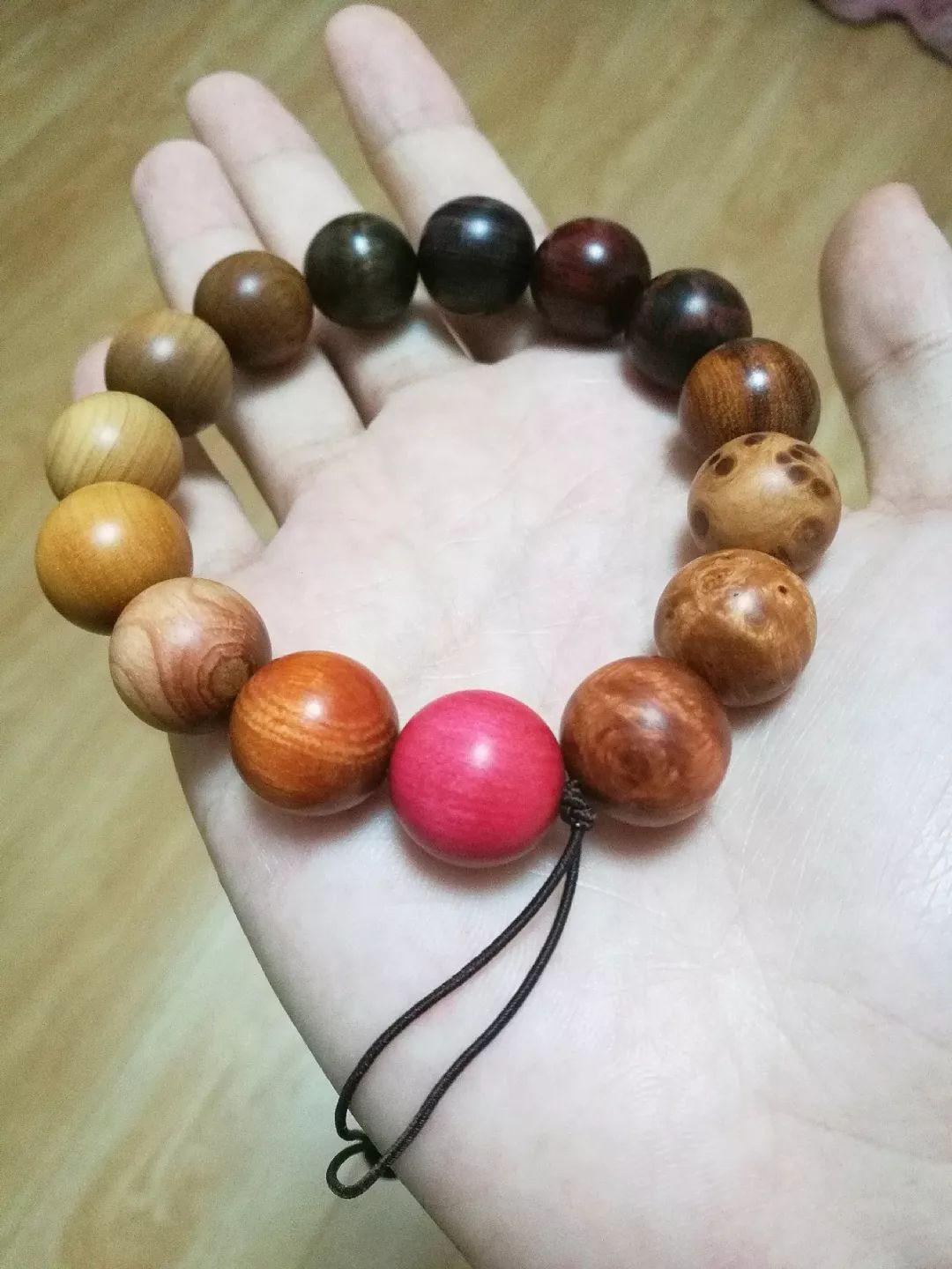 榉木雕刻手串,天然紫金砂手串