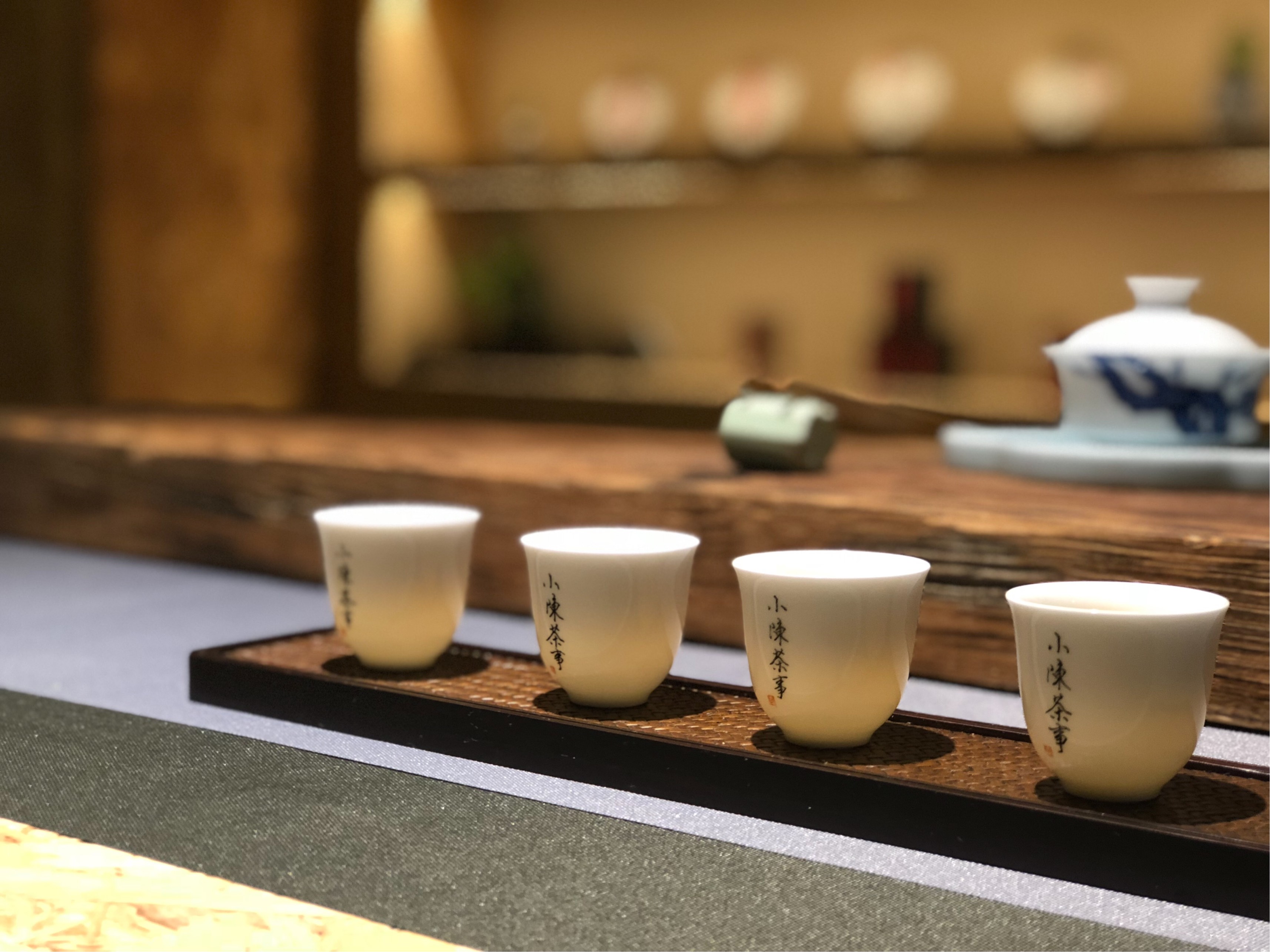 青花斗笠杯茶杯,茶碗斗笠杯