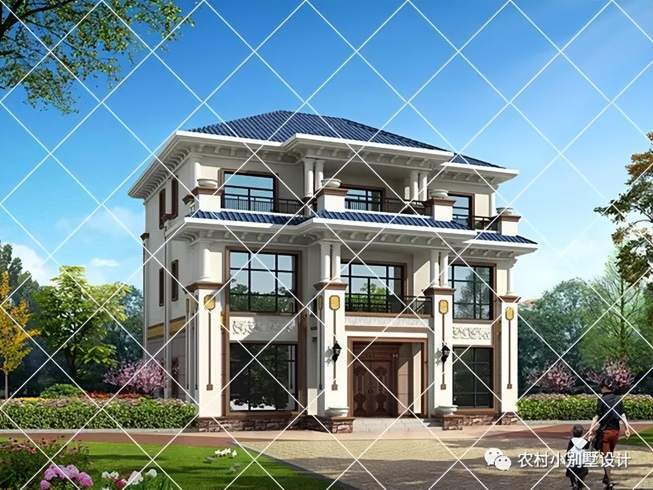 欧式别墅三层半设计及图纸大全,100平米三层别墅欧式全套设计图纸