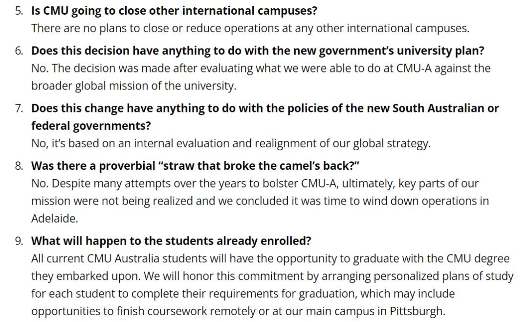 CMU宣布澳洲校区不再接受新生申请...读着读着，学校就没了？