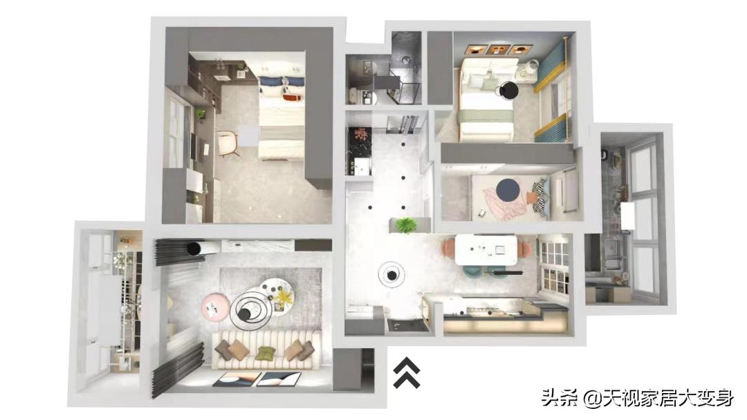 梦想改造家60平米小户型方案,101平米老房子装修设计