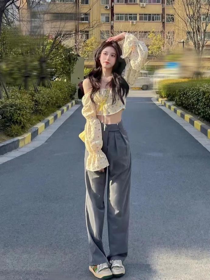 150小个子显高穿搭阔腿裤女,小个子如何选择阔腿裤显瘦显腿长