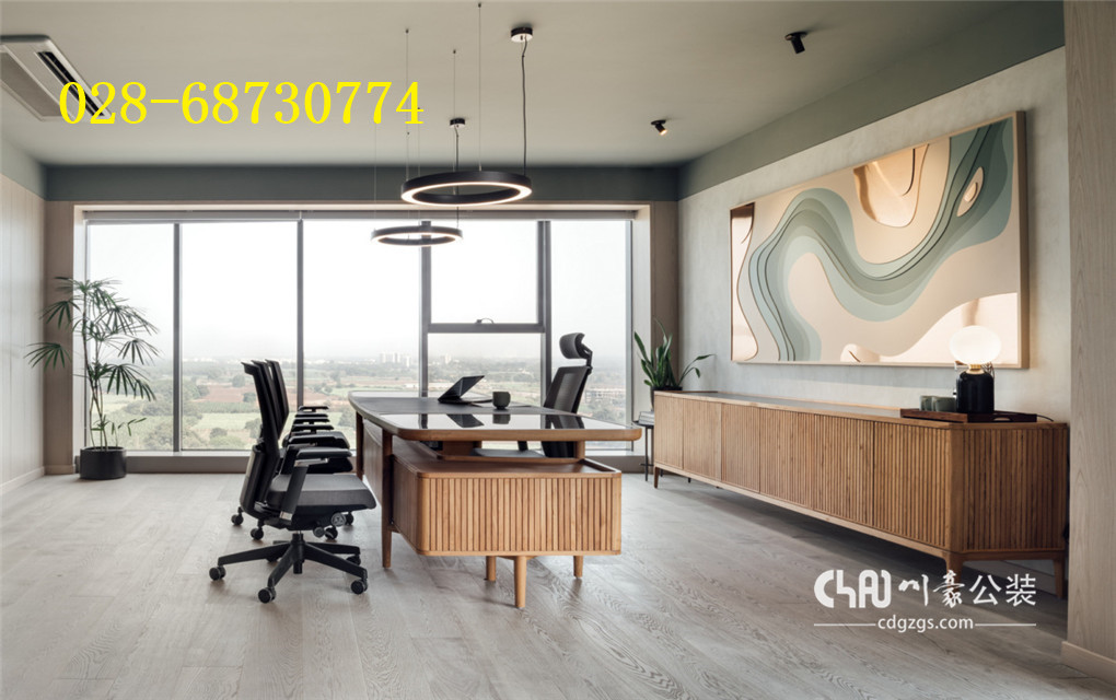 办公室现代轻奢装修案例,现代总裁办公室装修效果图