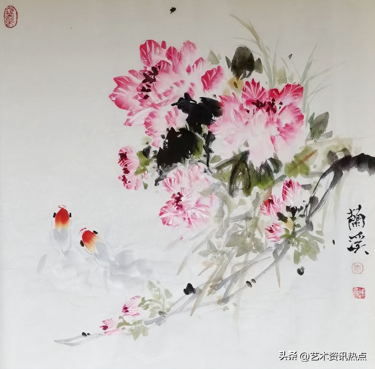 名家推荐|画家李维娜，惟妙惟肖婀娜多姿之芙蓉图