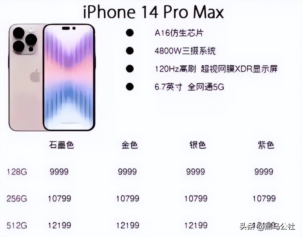 iphone14promax售价或9999元起,苹果13promax和苹果14promax