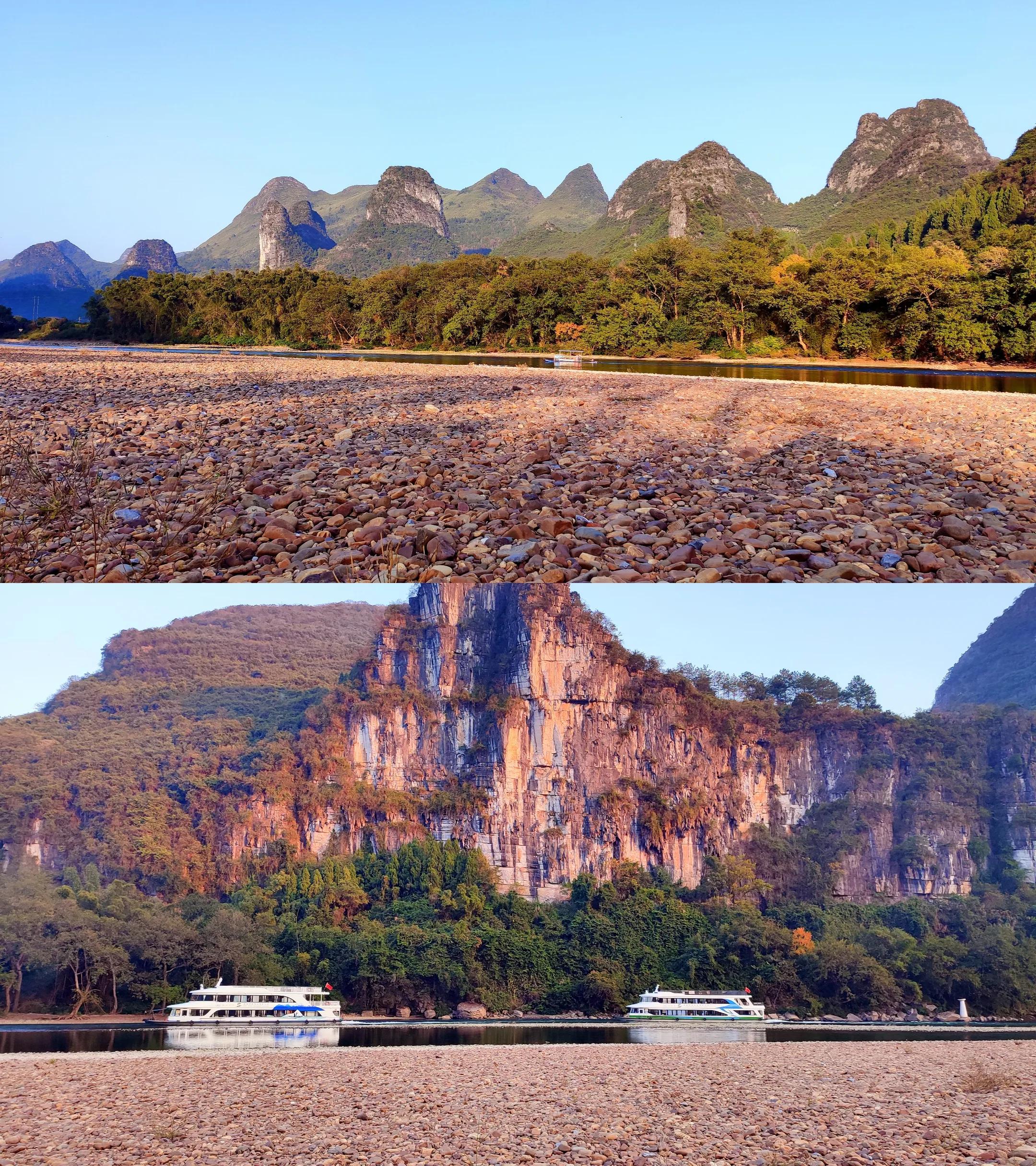 桂林漓江杨堤风景,桂林月亮岛在哪里