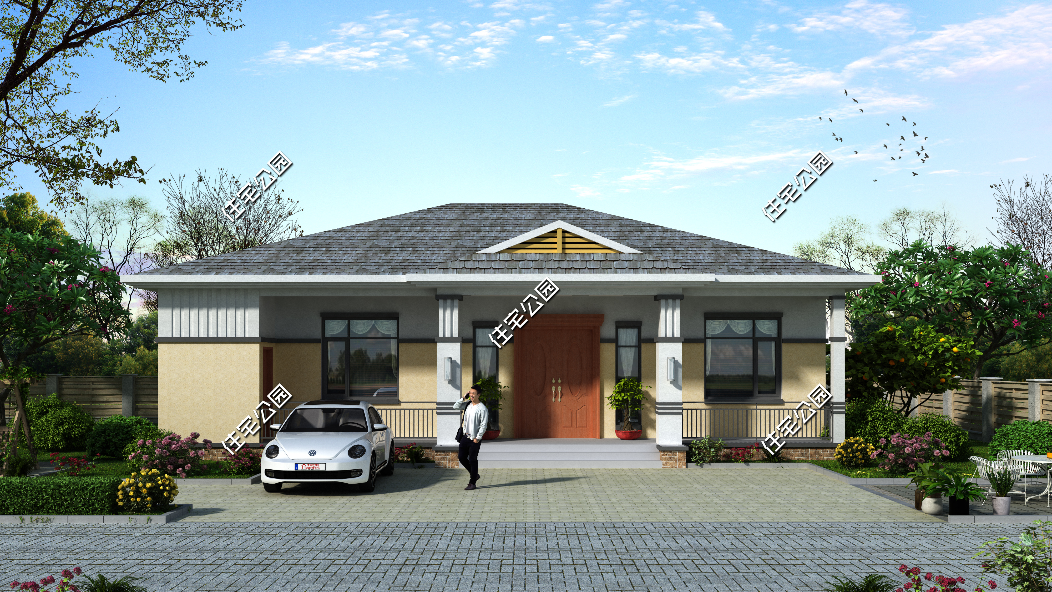 最实用100平农村别墅自建房,当下最流行的农村一层别墅