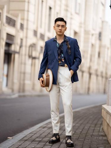 男西装休闲韩版帅气潮男宽松,潮男西装穿搭秋季潮流2021