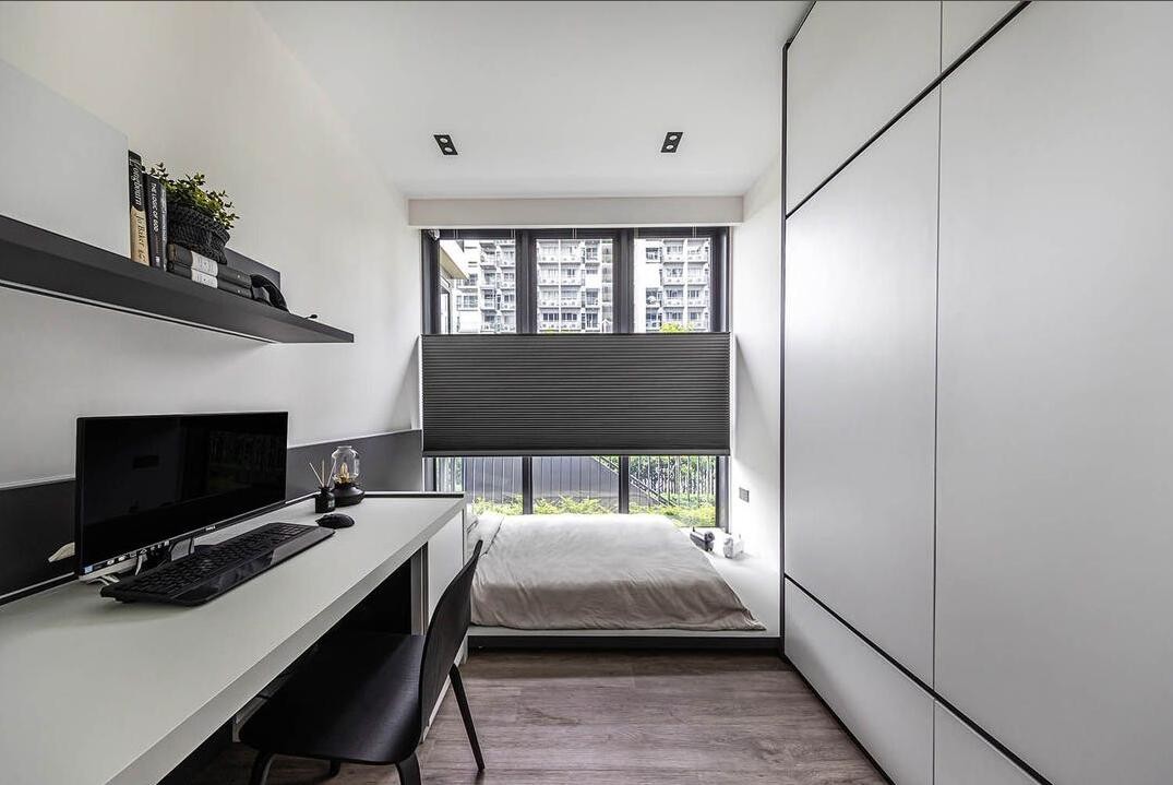 黑白灰装修配色技巧,现代简约装修黑白灰105平方米