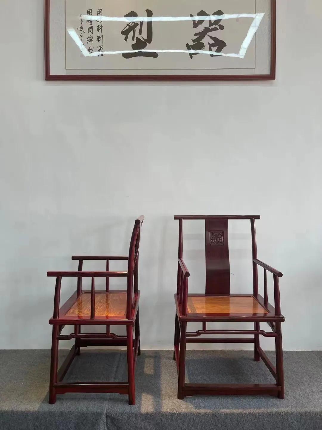 印度小叶紫檀矮背南官帽椅,印度小叶紫檀官帽椅三拼