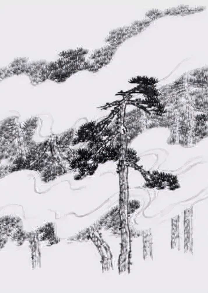 松树复杂画法,松树的十种画法