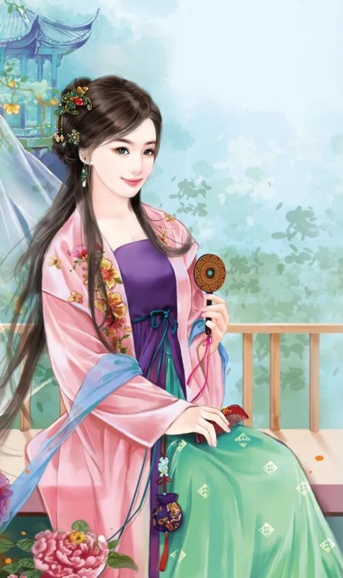 精美手绘手机壁纸古装演员,唐嫣古装高清壁纸