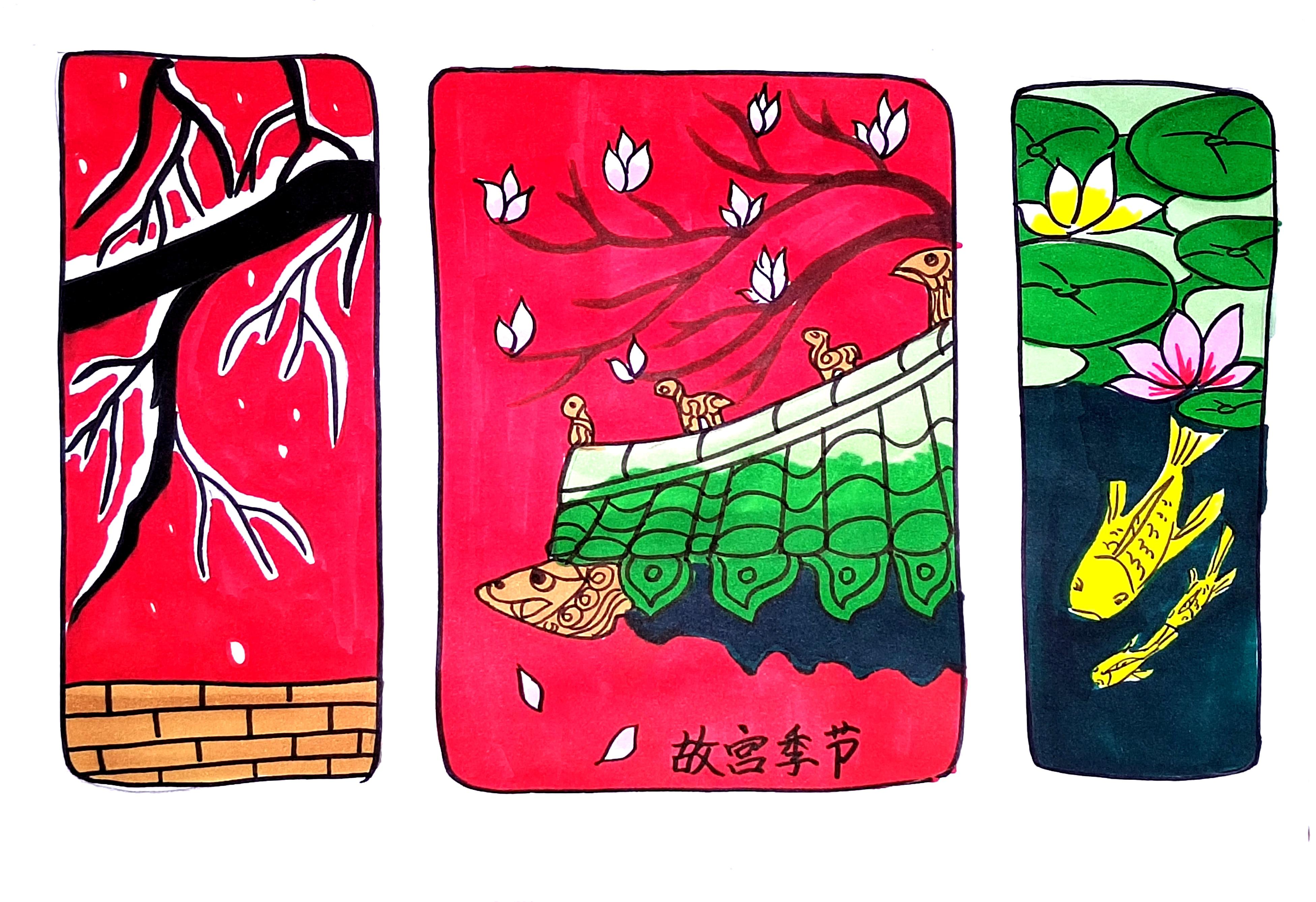 两周美术启蒙创意画基础入门,故宫水彩画儿童画教程