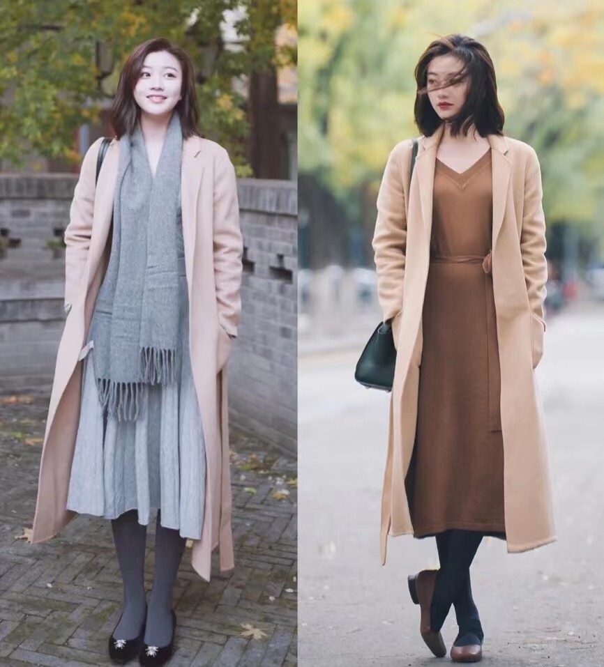 小个子穿大衣配什么裤子好看,配大衣的鞋子女冬季平底鞋