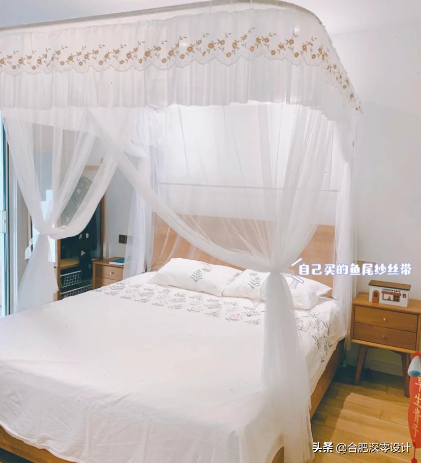 再次翻红的老式蚊帐，跟丑不沾边，顶部借轨道装到顶，颜值翻了倍