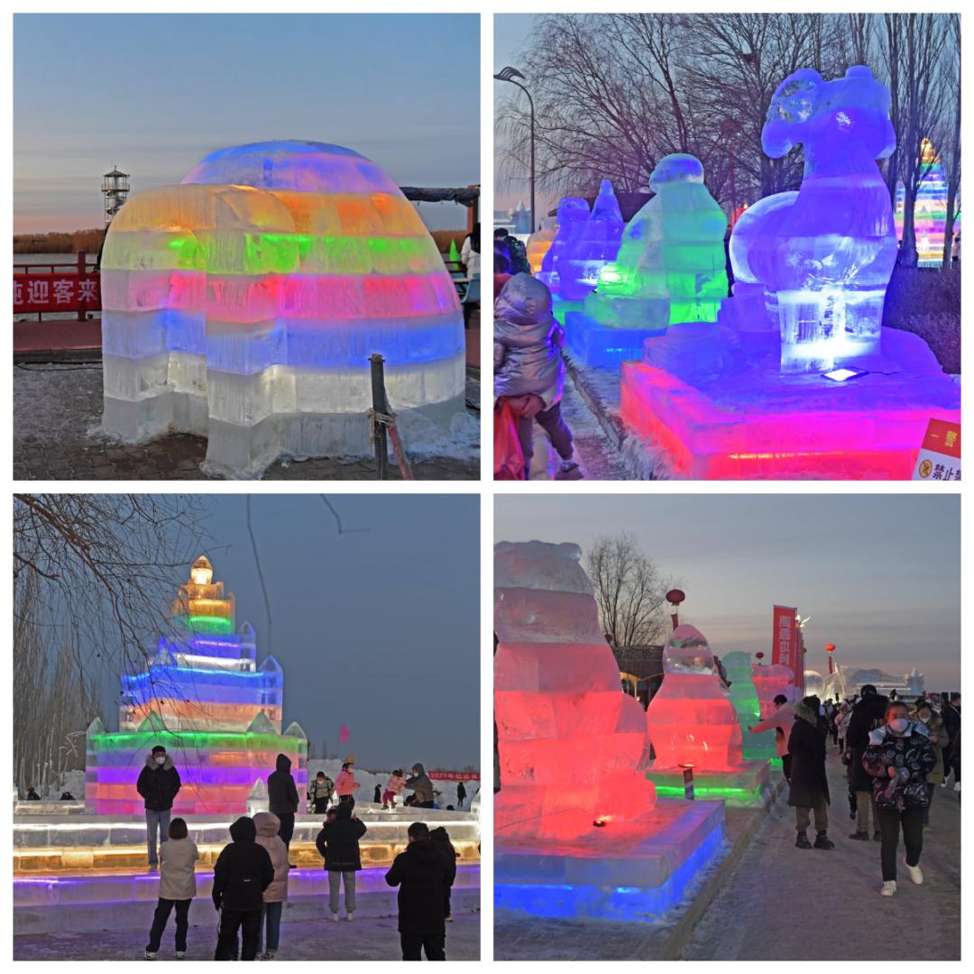 乌梁素海冰雪嘉年华,舞狮舞龙表演比赛