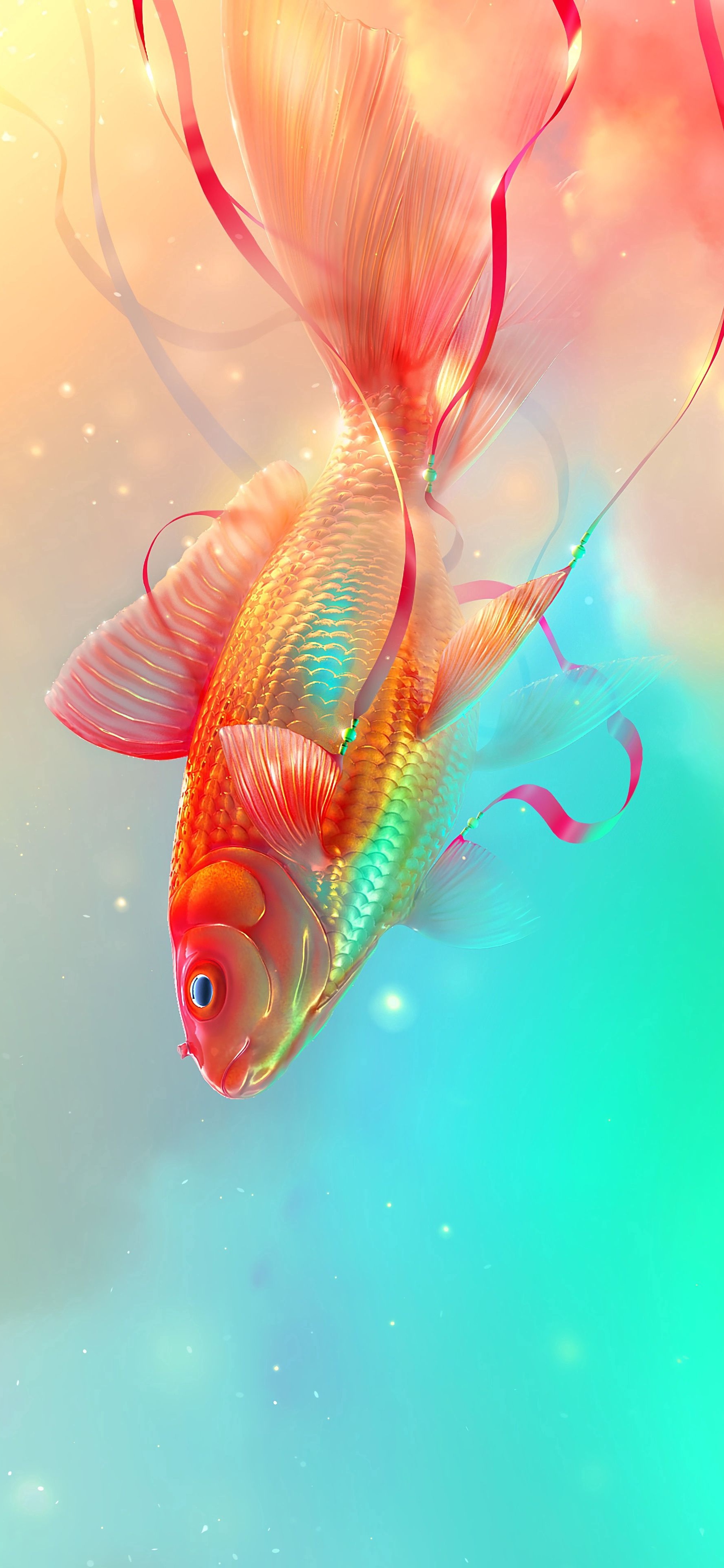 原图壁纸：鱼儿在海里游来游去，自由自在