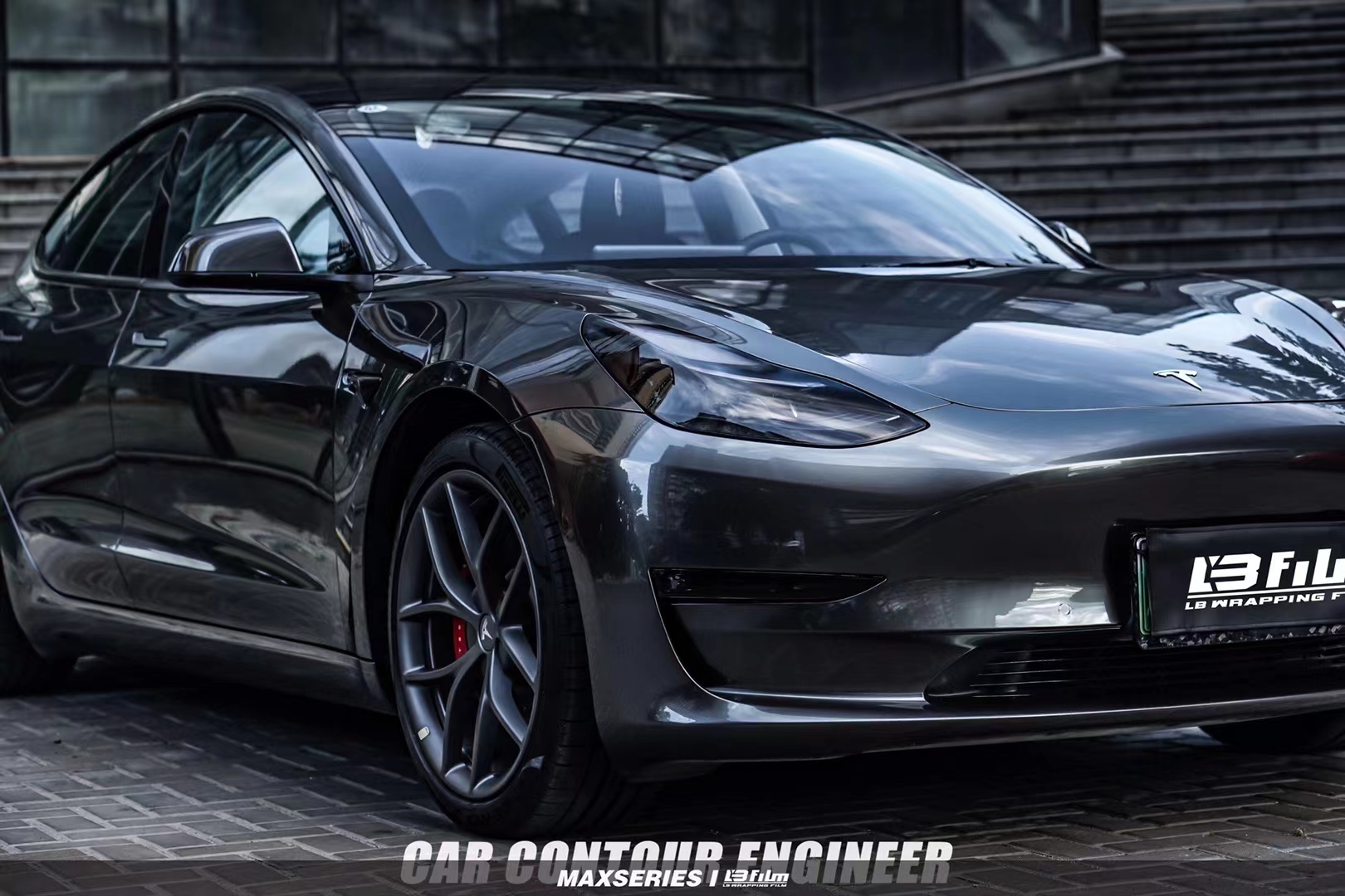 特斯拉y液态深海蓝改色膜,特斯拉贴酷莱特改色膜金属风暴蓝