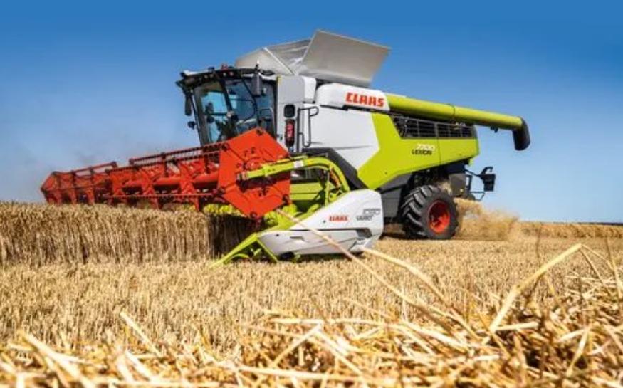 格拉斯大型联合收割机收割视频,大型克拉斯收割机工作视频