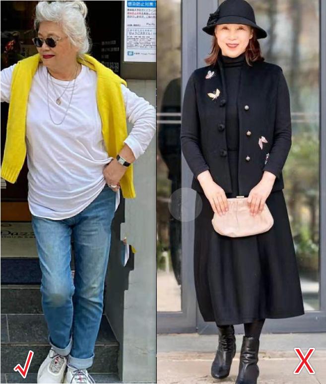 62岁奶奶不穿老人装,51岁不染发的奶奶