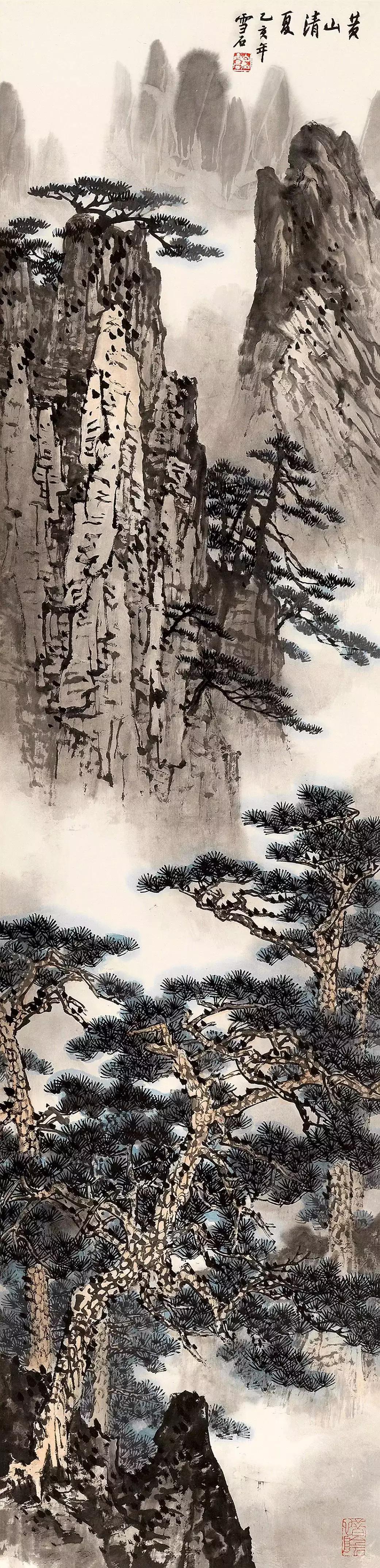 现代山水画名家竖幅作品欣赏,寓意好的庭院名家山水画欣赏