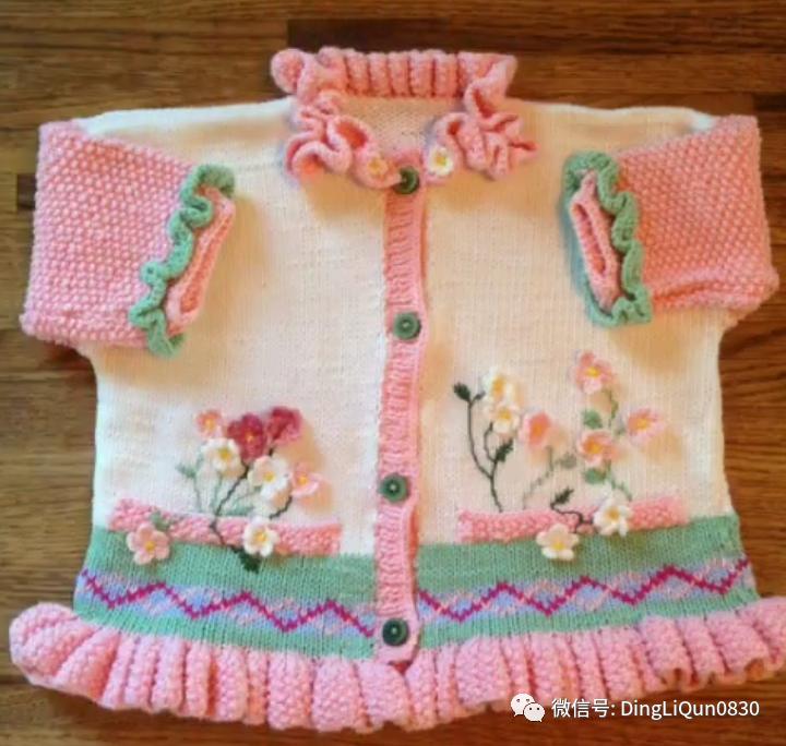 最新款女童开衫毛衣编织图片,针织洋气儿童毛衣
