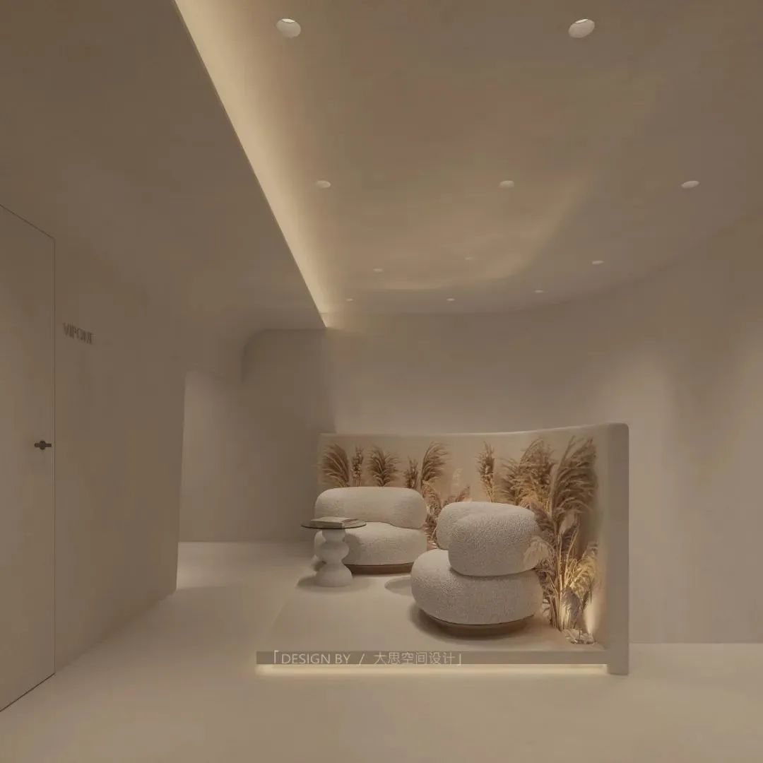 法式奶油风装修美容院,优雅净白空间设计