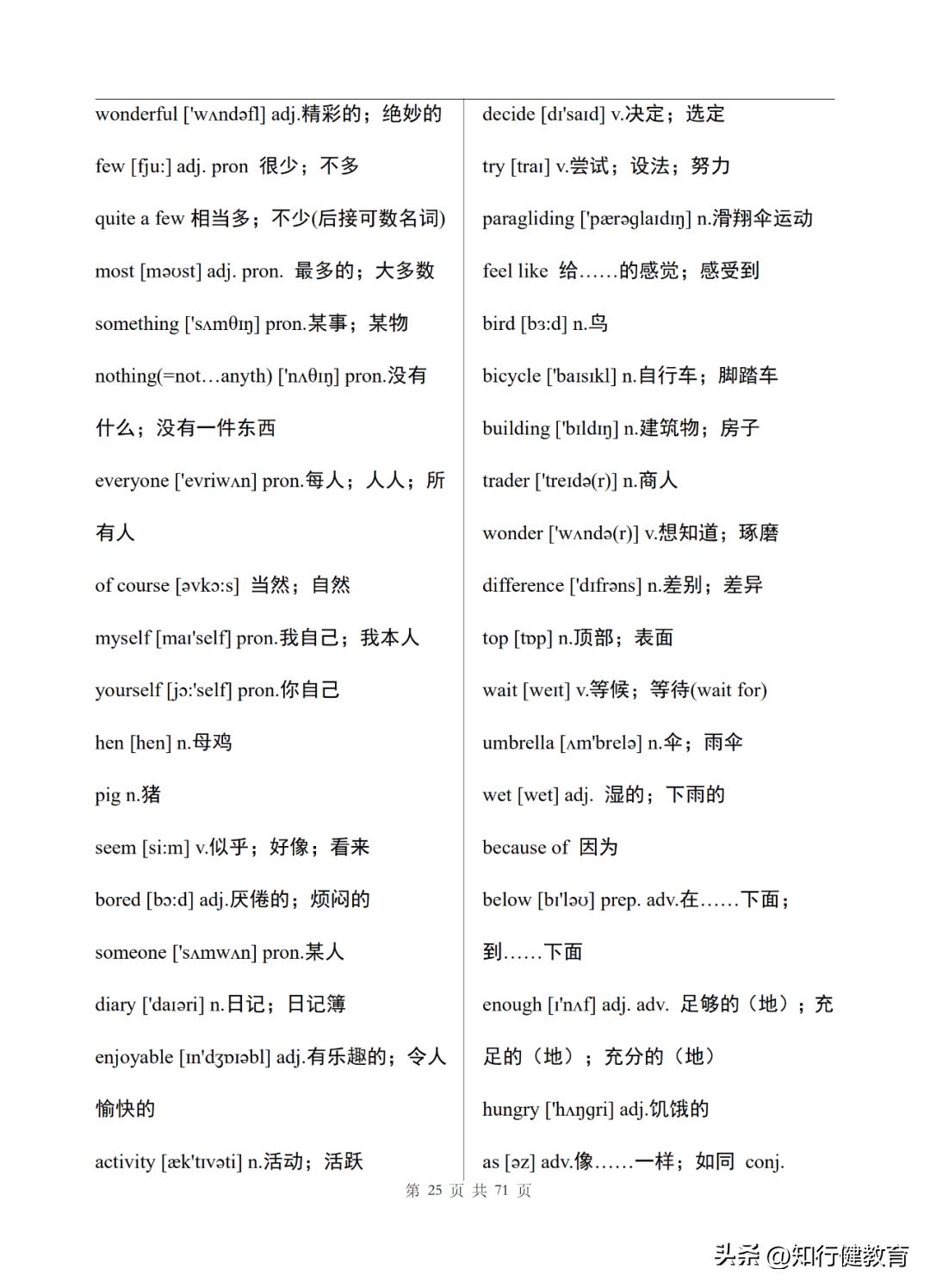 八年级上册英语单词表默写可打印,人教版八年级下英语单词表完整版