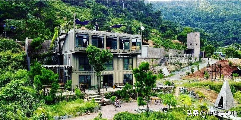 集装箱全景落地窗民宿,组合式集装箱民宿