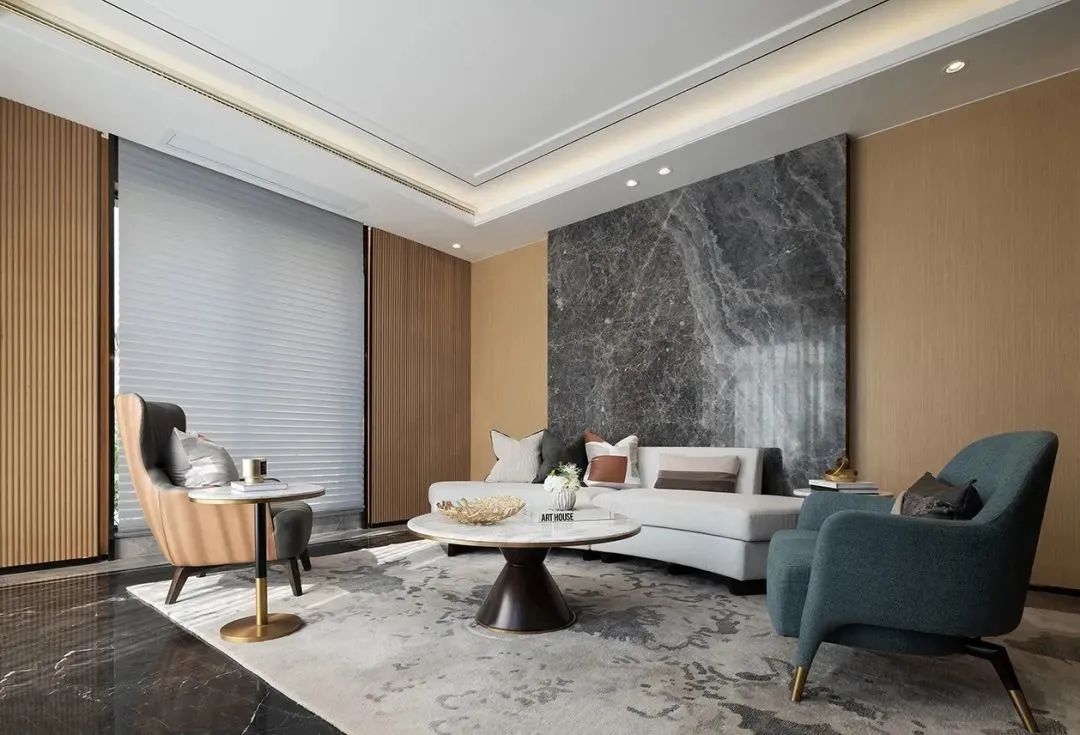 轻奢风电视背景墙大理石灰,新中式高级灰大理石电视背景墙