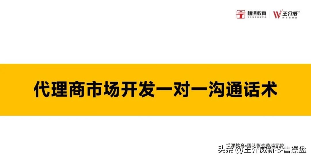 王介威：代理商市场开发一对一沟通话术┆代理商团队复制团队裂变