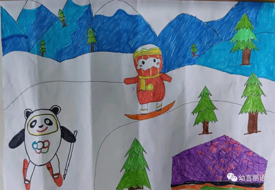 助力冬奥创意美术手工,冬奥会冰墩墩和雪容融绘画