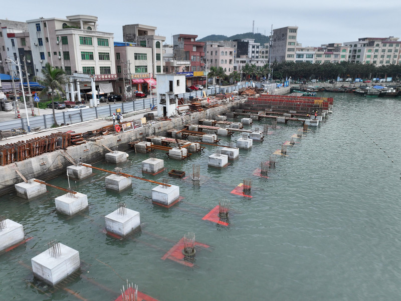 渔港码头建设施工,东方渔港码头工程进展