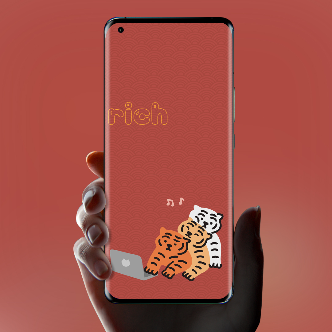 老虎卡通壁纸头像,可爱卡通老虎壁纸超清全面屏照片