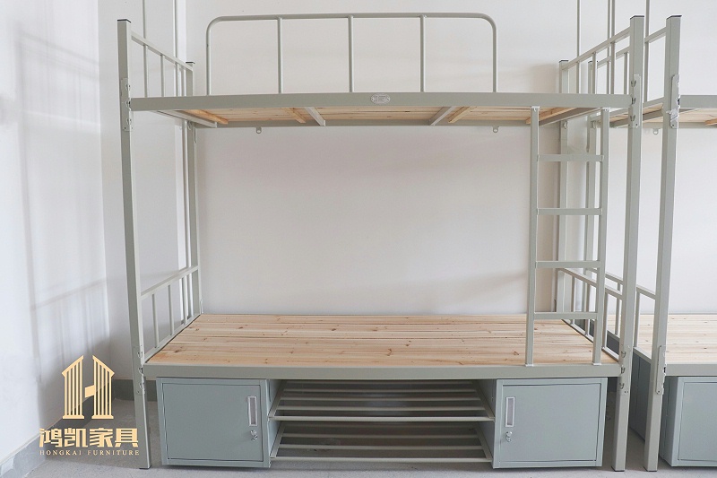 鸿凯家具|实拍广西南宁技师学院新宿舍双层铁架床
