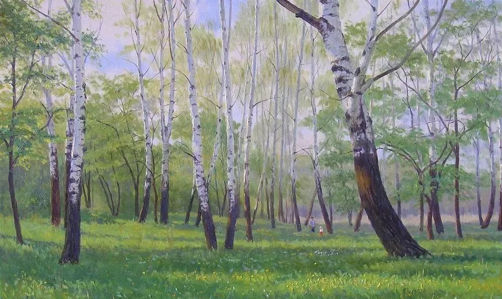 光影很强的油画风景,这油画太美了把光影画到了极致