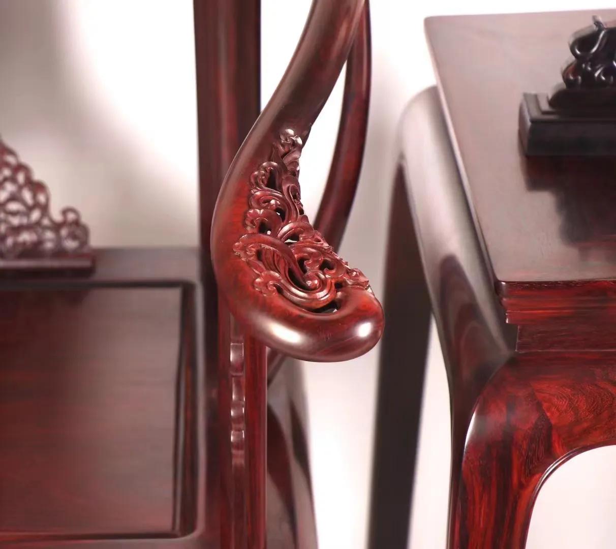 印度小叶紫檀皇冠椅价格,印度小叶紫檀波浪纹椅