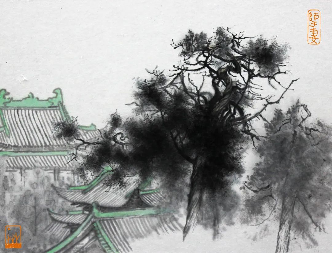 青年画家河北师范大学研究生力森作品欣赏—念依草堂第241期